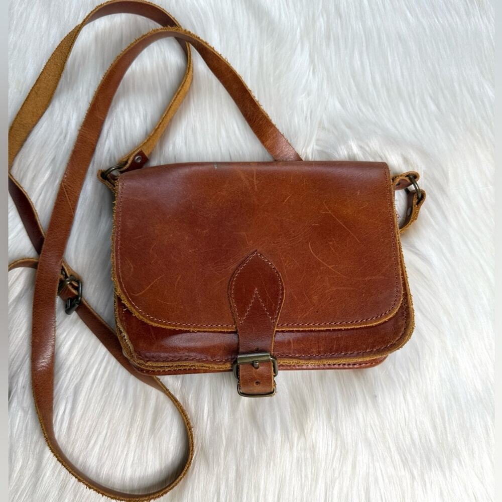 Handmade Brown Leather Small Saddlebag Crossbody